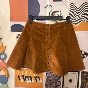 Brandy Melville Tan Corduroy Skater Skirt